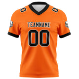Custom Orange Black Football Jersey Personalized Football Shirts for Men Women  Printed Team Name Number Logo