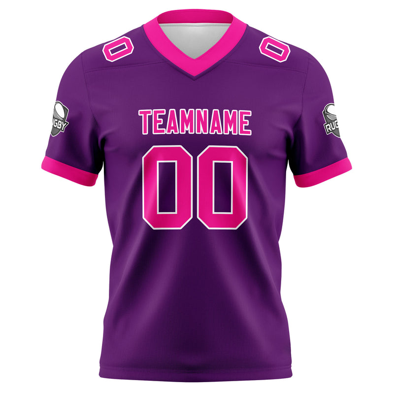 Custom Purple Pink Football Jersey Personalized Football Shirts for Men Women  Printed Team Name Number Logo