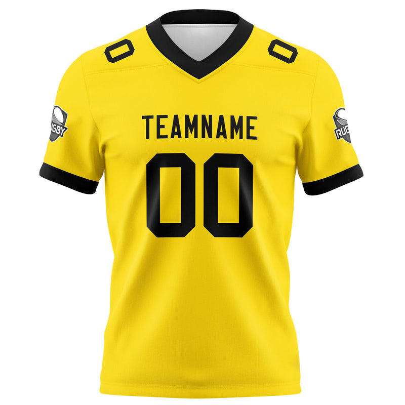 Custom Yellow Black Football Jersey Personalized Football Shirts for Men Women  Printed Team Name Number Logo