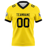 Custom Yellow Black Football Jersey Personalized Football Shirts for Men Women  Printed Team Name Number Logo