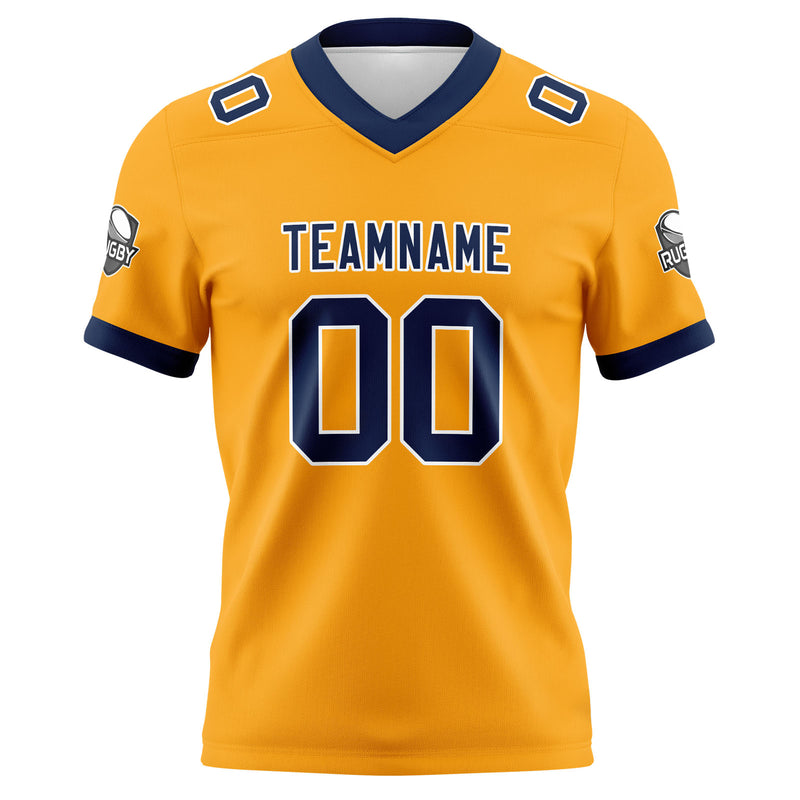 Custom Yellow Blue Football Jersey Personalized Football Shirts for Men Women  Printed Team Name Number Logo