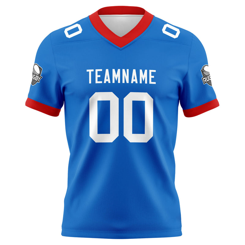 Custom Blue White Football Jersey Personalized Football Shirts for Men Women  Printed Team Name Number Logo