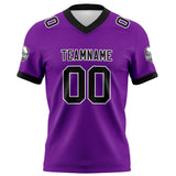 Custom Purple Black Football Jersey Personalized Football Shirts for Men Women  Printed Team Name Number Logo