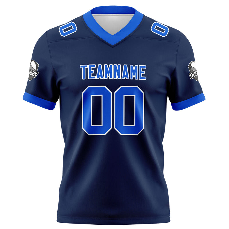 Custom Navy Thunder Blue Football Jersey Personalized Football Shirts for Men Women  Printed Team Name Number Logo