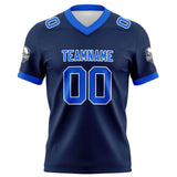 Custom Navy Thunder Blue Football Jersey Personalized Football Shirts for Men Women  Printed Team Name Number Logo