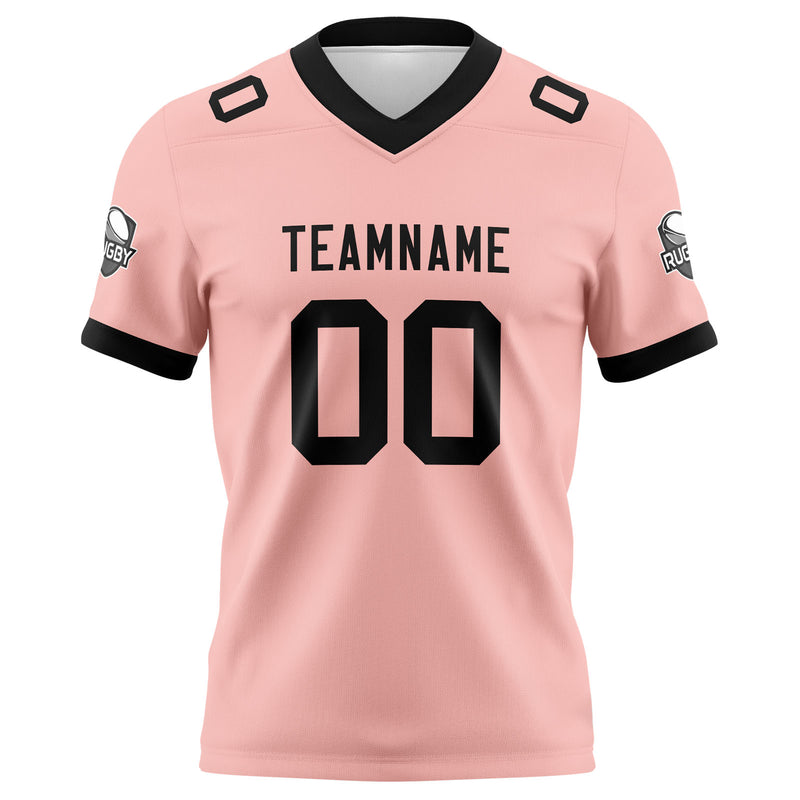 Custom Pink Black Football Jersey Personalized Football Shirts for Men Women  Printed Team Name Number Logo