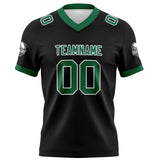 Custom Black Green Football Jersey Personalized Football Shirts for Men Women  Printed Team Name Number Logo