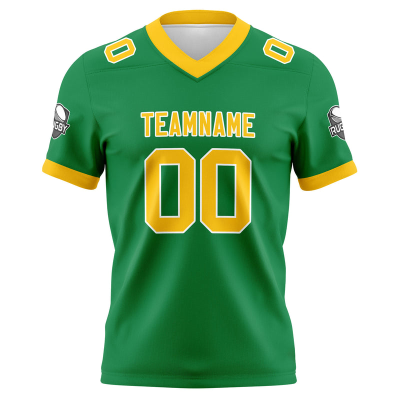 Custom Green Yellow Football Jersey Personalized Football Shirts for Men Women  Printed Team Name Number Logo