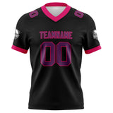 Custom Black Pink Football Jersey Personalized Football Shirts for Men Women  Printed Team Name Number Logo