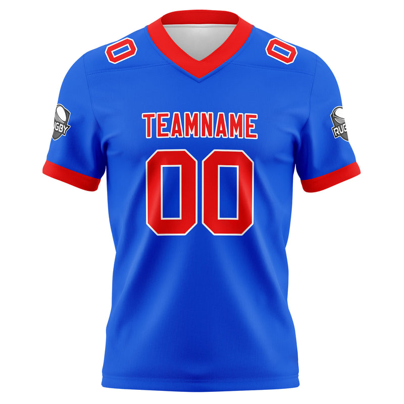 Custom Blue Red Football Jersey Personalized Football Shirts for Men Women  Printed Team Name Number Logo