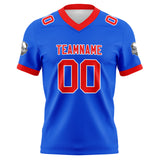 Custom Blue Red Football Jersey Personalized Football Shirts for Men Women  Printed Team Name Number Logo