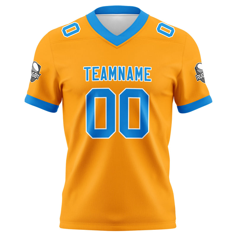 Custom Orange Blue Football Jersey Personalized Football Shirts for Men Women  Printed Team Name Number Logo