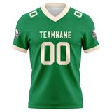 Custom Green Cream Football Jersey Personalized Football Shirts for Men Women  Printed Team Name Number Logo