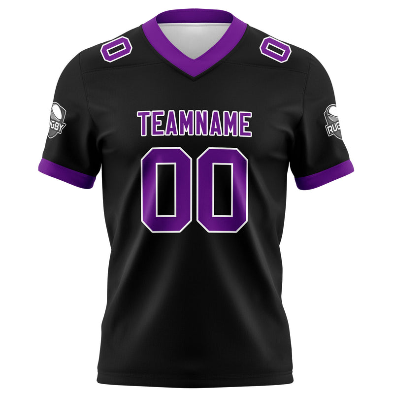 Custom Black Purple Football Jersey Personalized Football Shirts for Men Women  Printed Team Name Number Logo