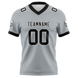 Custom Grey Black Football Jersey Personalized Football Shirts for Men Women  Printed Team Name Number Logo