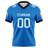 Custom Blue Cyan Football Jersey Personalized Football Shirts for Men Women  Printed Team Name Number Logo