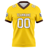 Custom Yellow Brown Football Jersey Personalized Football Shirts for Men Women  Printed Team Name Number Logo