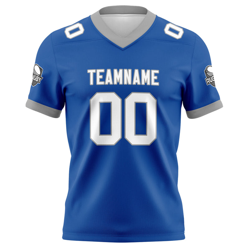 Custom Blue Grey Football Jersey Personalized Football Shirts for Men Women  Printed Team Name Number Logo
