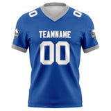 Custom Blue Grey Football Jersey Personalized Football Shirts for Men Women  Printed Team Name Number Logo