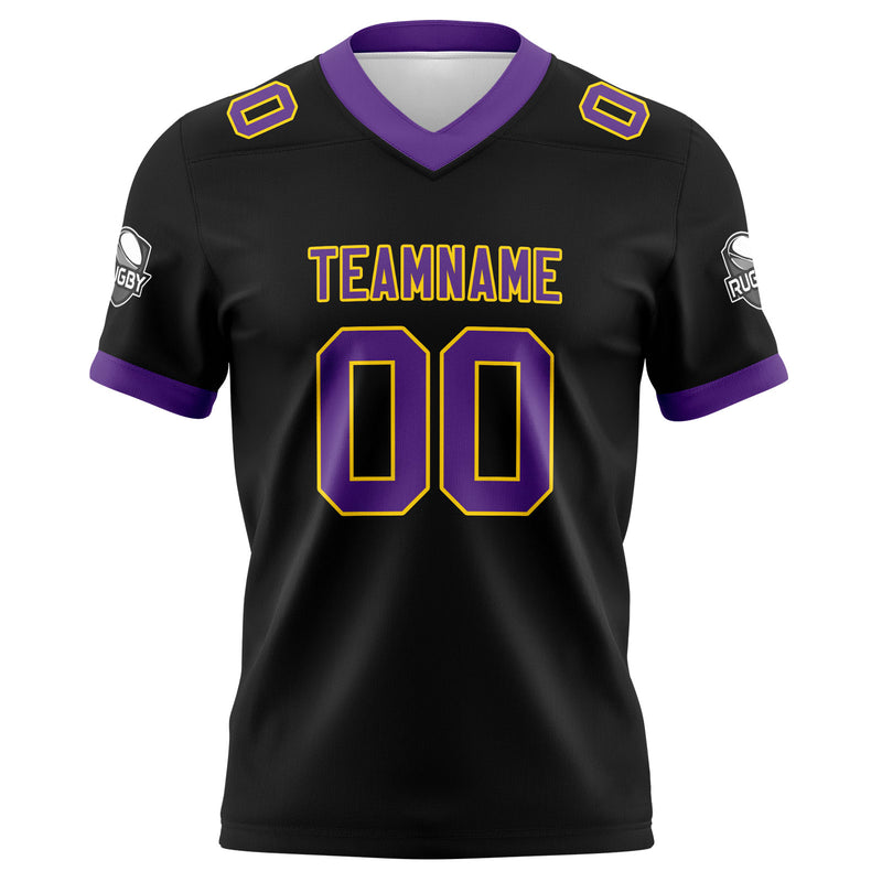 Custom Black Purple Football Jersey Personalized Football Shirts for Men Women  Printed Team Name Number Logo