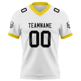 Custom White Yellow Football Jersey Personalized Football Shirts for Men Women  Printed Team Name Number Logo