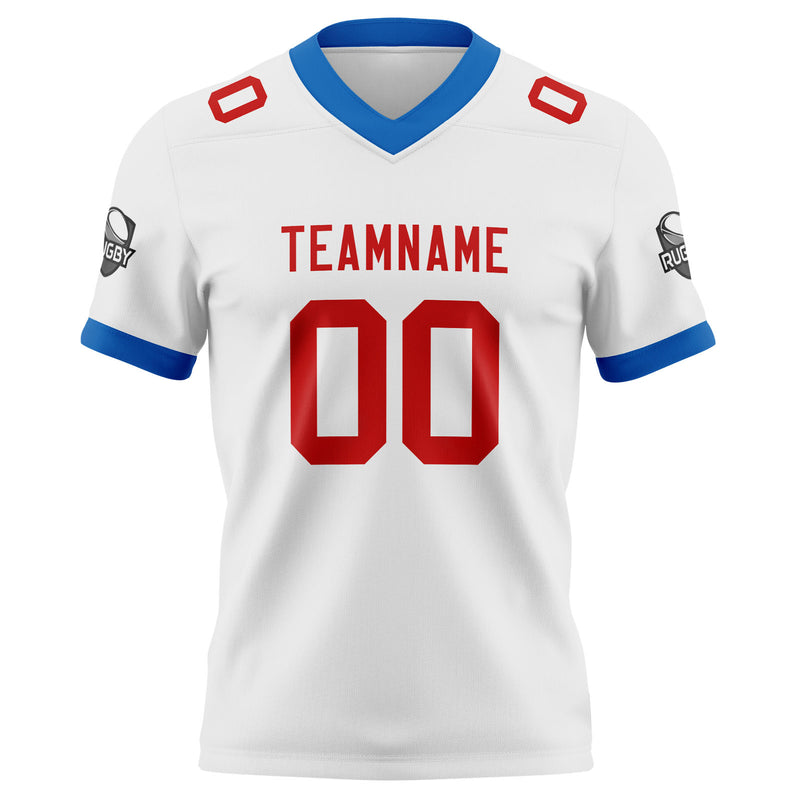 Custom White Pink Football Jersey Personalized Football Shirts for Men Women  Printed Team Name Number Logo