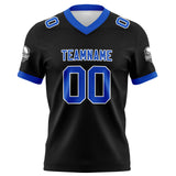 Custom Black Blue Football Jersey Personalized Football Shirts for Men Women  Printed Team Name Number Logo