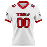 Custom White Red Football Jersey Personalized Football Shirts for Men Women  Printed Team Name Number Logo