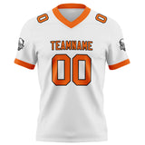 Custom White Orange Football Jersey Personalized Football Shirts for Men Women  Printed Team Name Number Logo