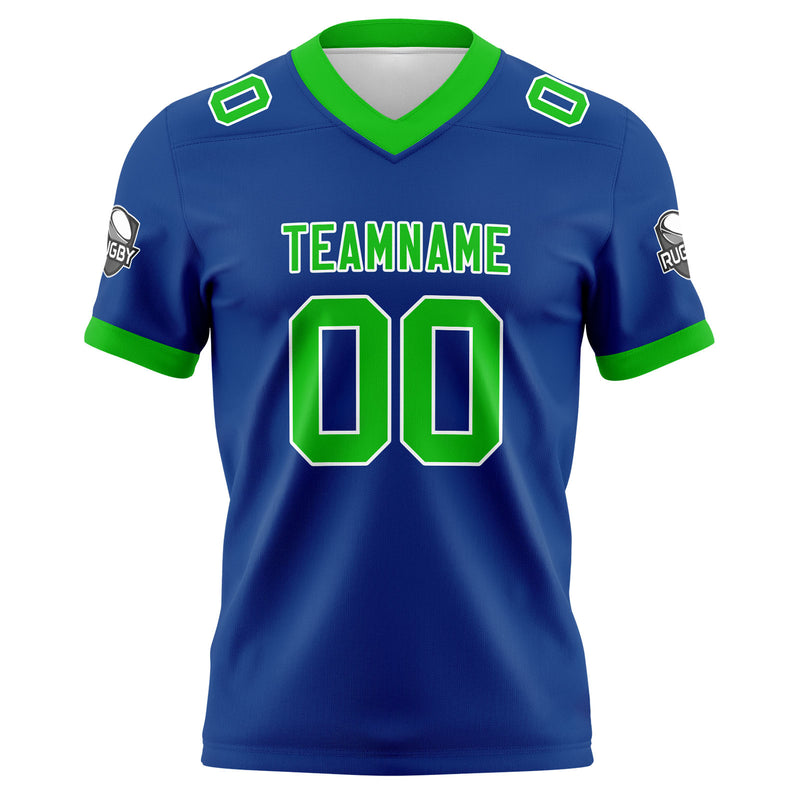 Custom Blue Green Football Jersey Personalized Football Shirts for Men Women  Printed Team Name Number Logo