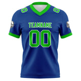 Custom Blue Green Football Jersey Personalized Football Shirts for Men Women  Printed Team Name Number Logo