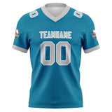 Custom Blue Grey Football Jersey Personalized Football Shirts for Men Women  Printed Team Name Number Logo