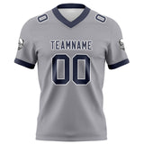 Custom Gray Navy Football Jersey Personalized Football Shirts for Men Women  Printed Team Name Number Logo
