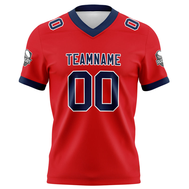 Custom Red Navy Football Jersey Personalized Football Shirts for Men Women  Printed Team Name Number Logo