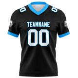 Custom Black Sky Blue Football Jersey Personalized Football Shirts for Men Women  Printed Team Name Number Logo