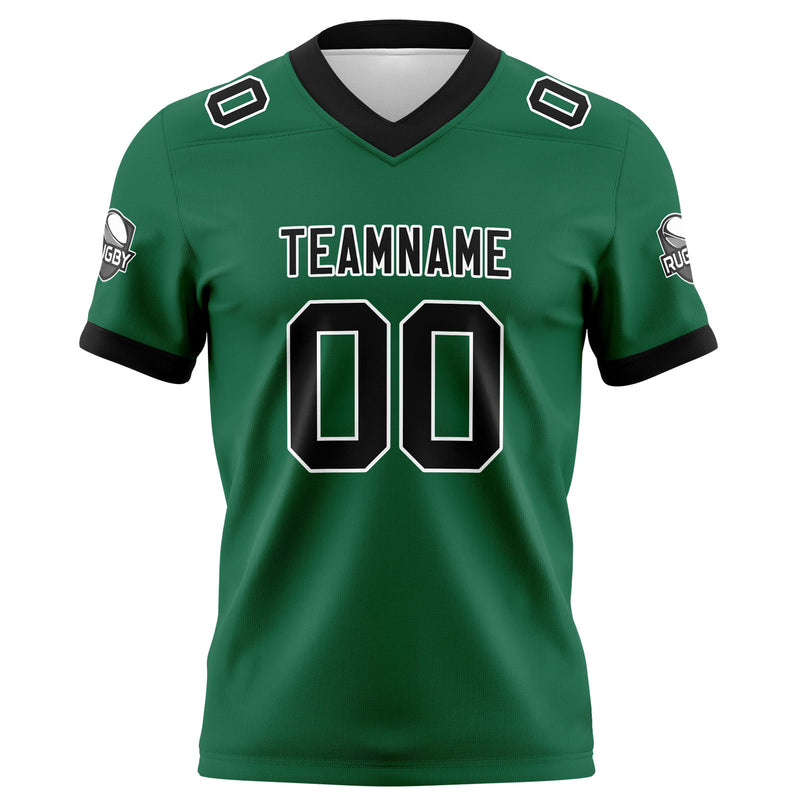 Custom Green Black Football Jersey Personalized Football Shirts for Men Women  Printed Team Name Number Logo