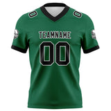 Custom Green Black Football Jersey Personalized Football Shirts for Men Women  Printed Team Name Number Logo