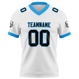 Custom White Blue Black Football Jersey Personalized Football Shirts for Men Women  Printed Team Name Number Logo