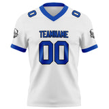 Custom White Blue Football Jersey Personalized Football Shirts for Men Women  Printed Team Name Number Logo