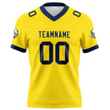 Custom Yellow Navy Football Jersey Personalized Football Shirts for Men Women  Printed Team Name Number Logo