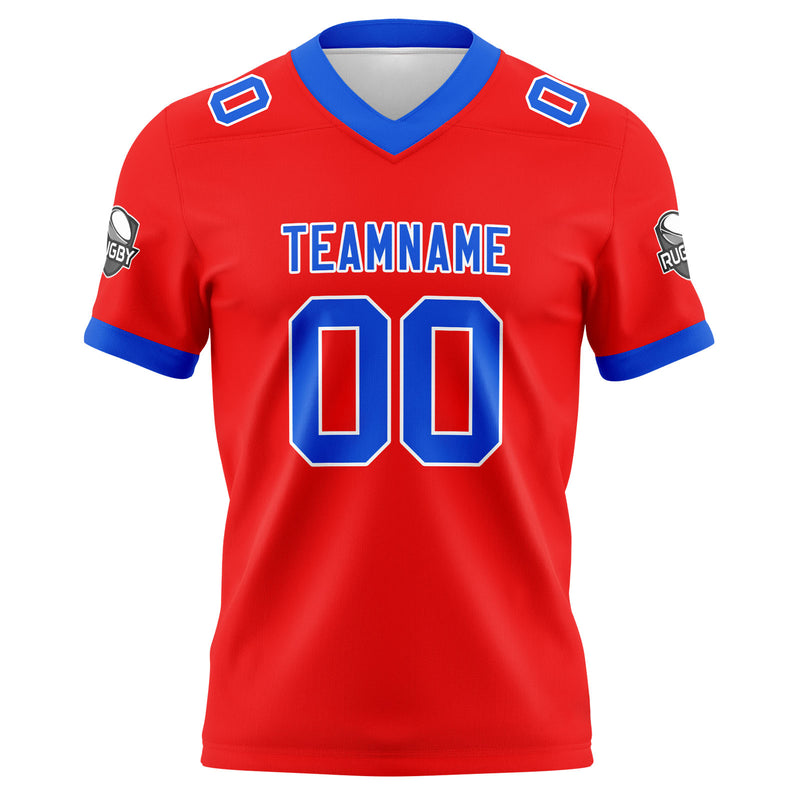 Custom Red Blue Football Jersey Personalized Football Shirts for Men Women  Printed Team Name Number Logo