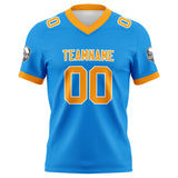 Custom Blue Orange Football Jersey Personalized Football Shirts for Men Women  Printed Team Name Number Logo