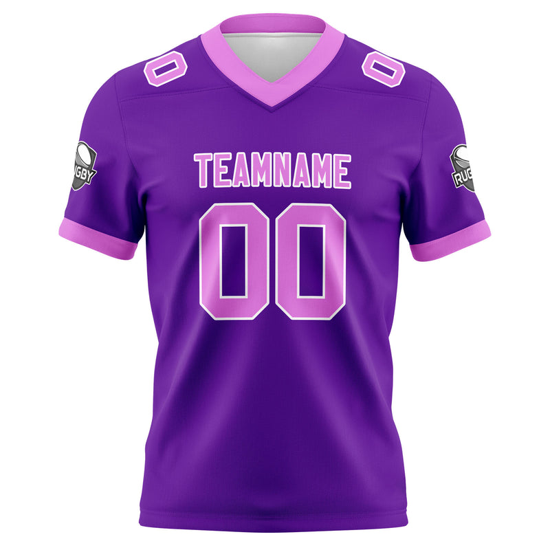 Custom Purple Pink Football Jersey Personalized Football Shirts for Men Women  Printed Team Name Number Logo