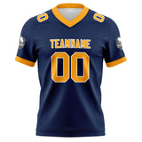 Custom Blue Yellow Football Jersey Personalized Football Shirts for Men Women  Printed Team Name Number Logo
