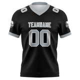 Custom Black Grey Football Jersey Personalized Football Shirts for Men Women  Printed Team Name Number Logo
