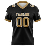 Custom Black Old Gold Football Jersey Personalized Football Shirts for Men Women  Printed Team Name Number Logo