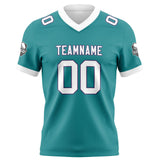 Custom Aqua White Football Jersey Personalized Football Shirts for Men Women  Printed Team Name Number Logo