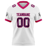 Custom White Pink Football Jersey Personalized Football Shirts for Men Women  Printed Team Name Number Logo