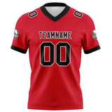 Custom Red Black Football Jersey Personalized Football Shirts for Men Women  Printed Team Name Number Logo