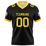 Custom Black Yellow Football Jersey Personalized Football Shirts for Men Women  Printed Team Name Number Logo